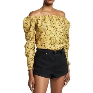NWT FRAME Snakeskin Billow Blouse